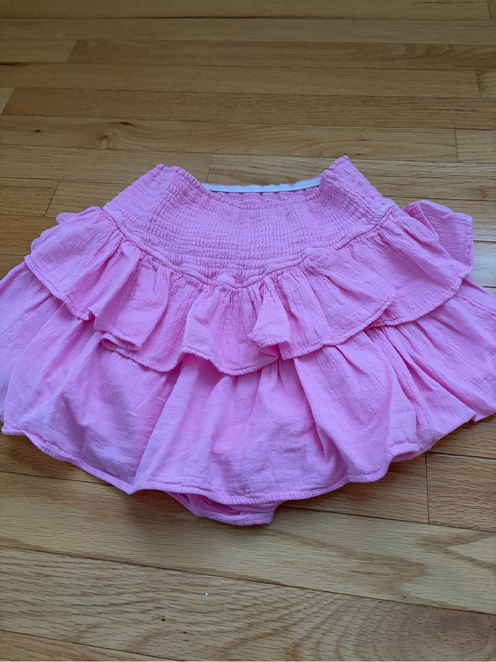 Women’s Pink Ruffle Skirted Bottoms with Smocked Waist, size Small